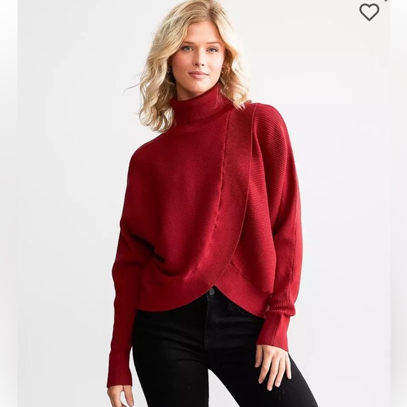 Buckle Sweaters - Red by BKE Turtleneck Sweater in Cabernet